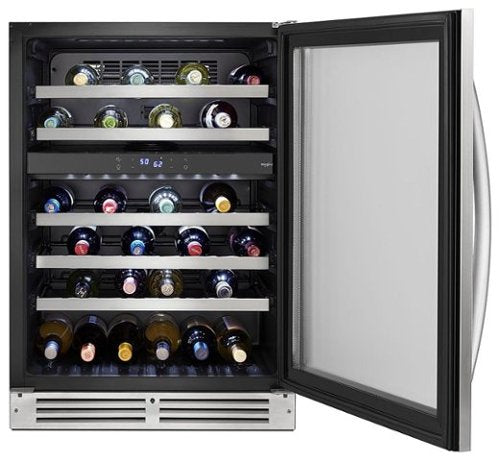 Whirlpool - 46-Bottle Wine Cooler - Stainless Steel