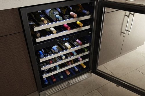 Whirlpool - 46-Bottle Wine Cooler - Stainless Steel