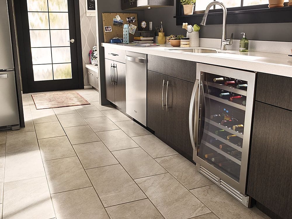 Whirlpool - 46-Bottle Wine Cooler - Stainless Steel