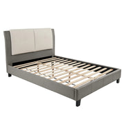 Juego de cama con cabecero tapizado de dos tonos