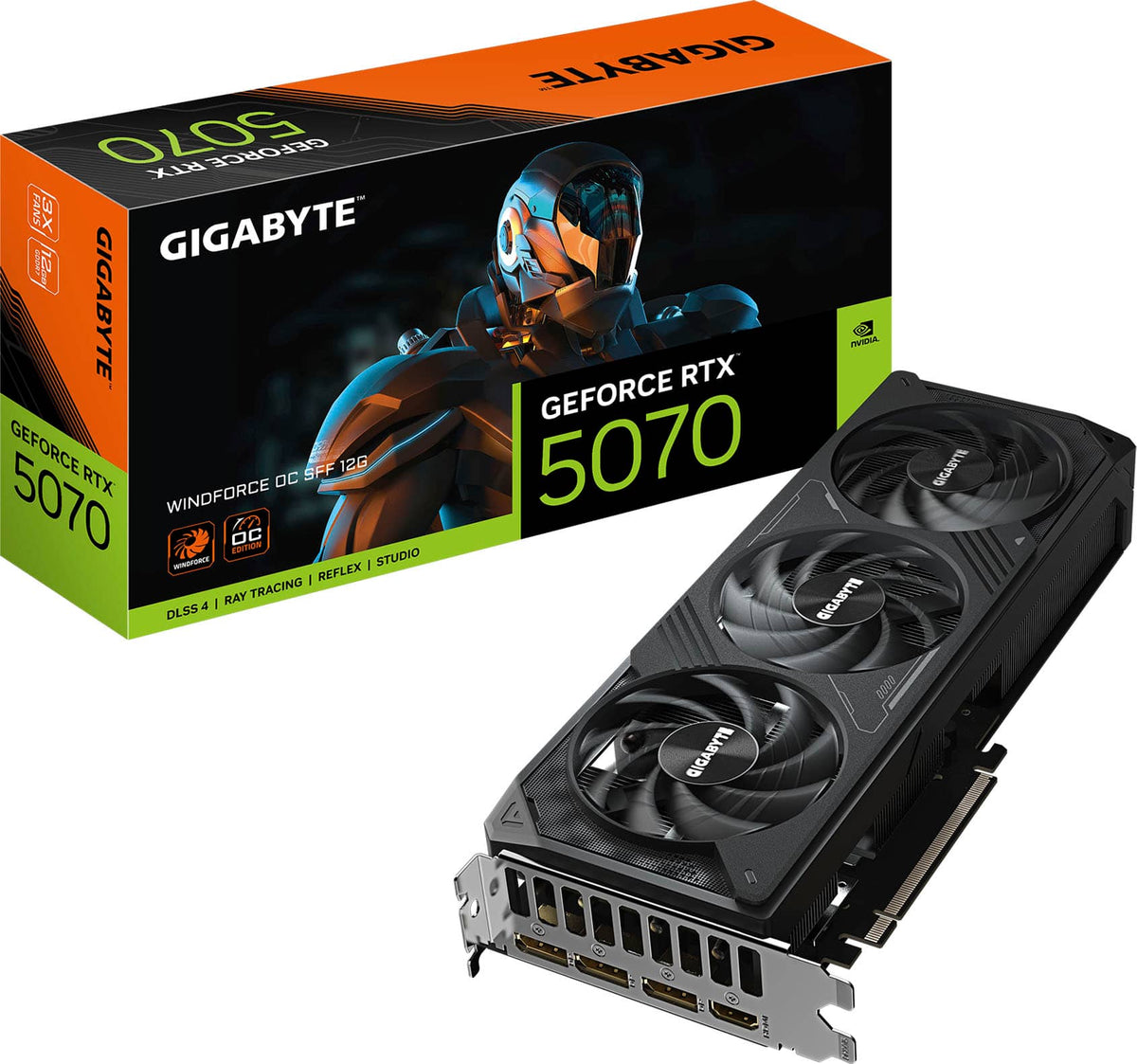 GIGABYTE - NVIDIA GeForce RTX 5070 WINDFORCE OC SFF 12G GDDR7 PCI Express 5.0 Graphics Card - Black