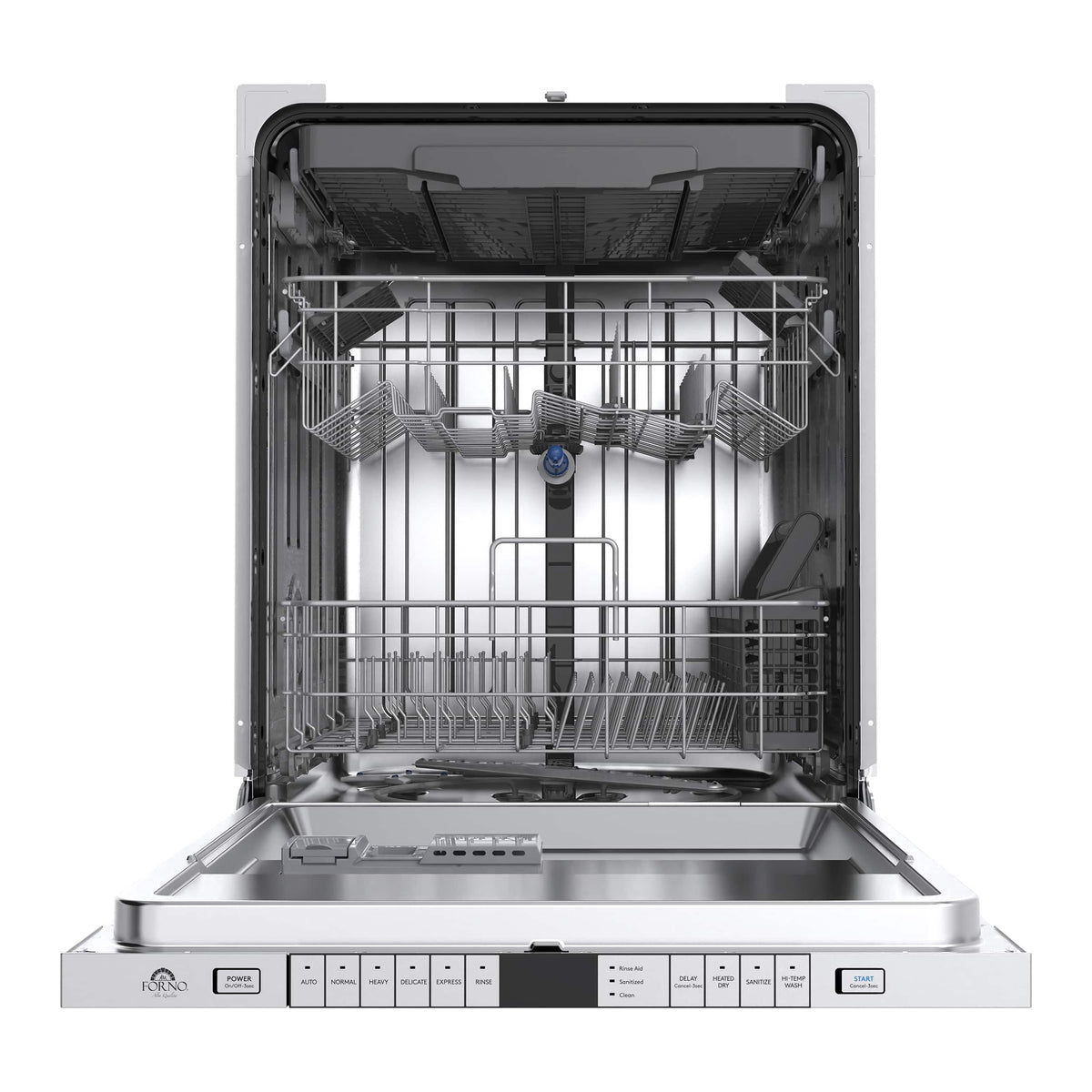Forno Appliances - Rivestito 24 Inch Top Control Built-In Panel Ready Dishwasher with Stainless Steel Interior, 45 dBA - Stainless Steel