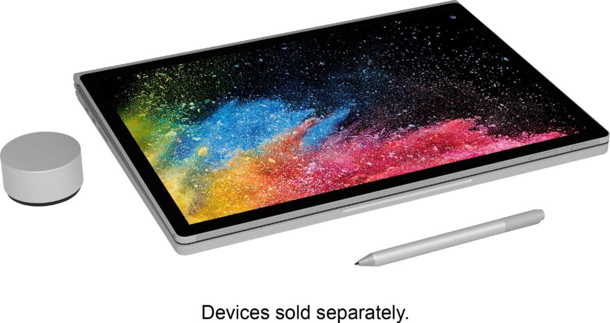 Microsoft - Geek Squad Certified Refurbished Surface Book 2 - 15" Touch-Screen Laptop - Intel Core i7 - 16GB Memory - 256GB SSD - Silver