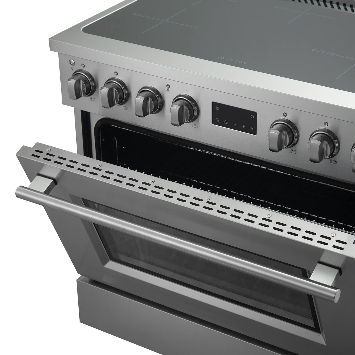 Forno Appliances - 36 in. Wide 0 Elements Torino 5.36 Cu. Ft. Freestanding Induction True Convection Range - Silver