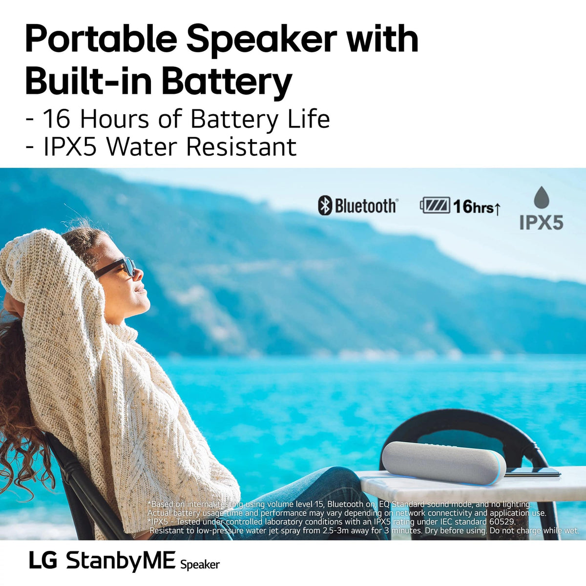 LG - StanbyME 2 Wireless Speaker - White