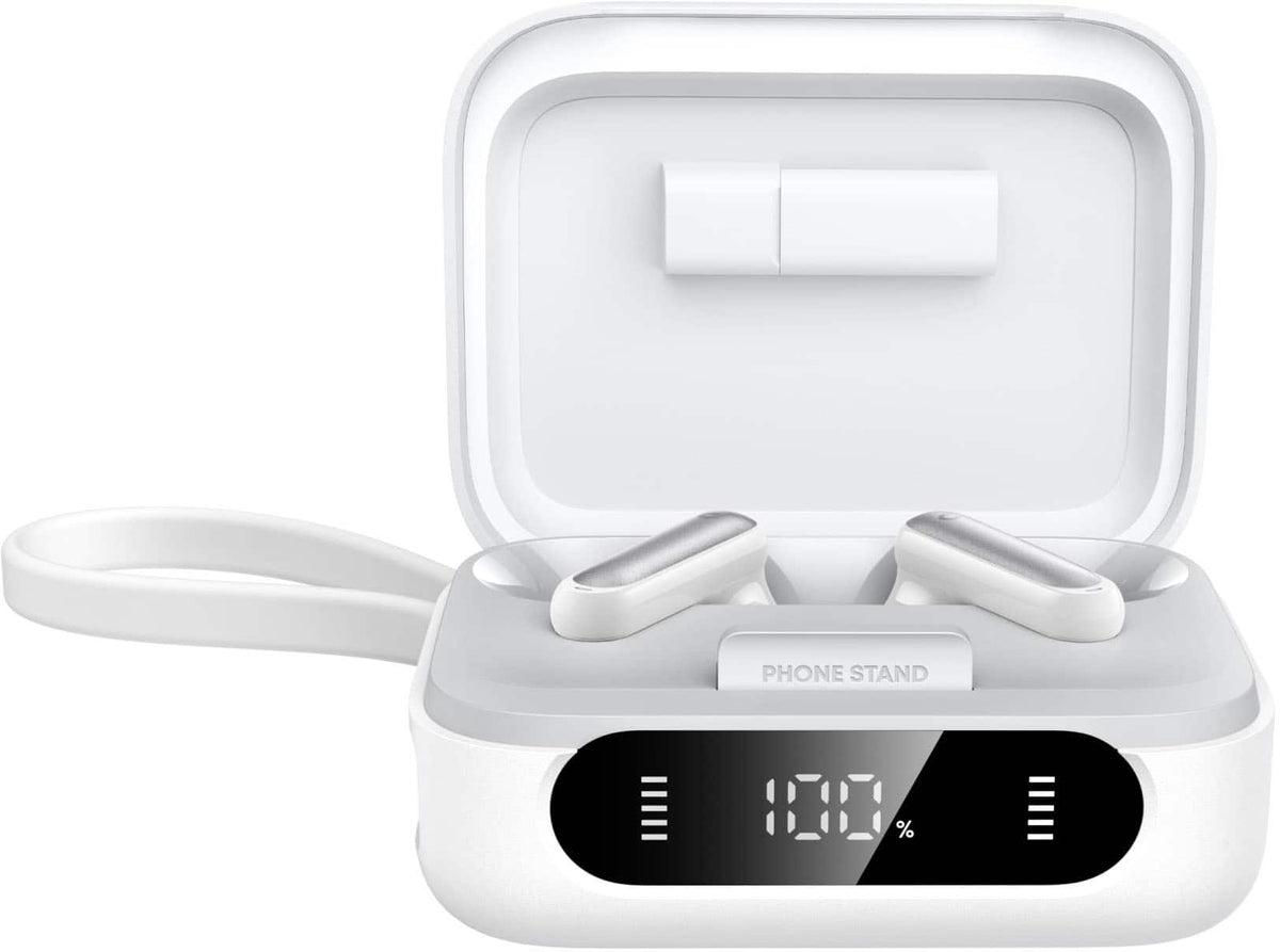 Soundcore - by Anker P41i Bluetooth Wireless In Ear Earbuds with Portable USB-C 3,000mAh Phone Charger (With Lightning Adapter) - White