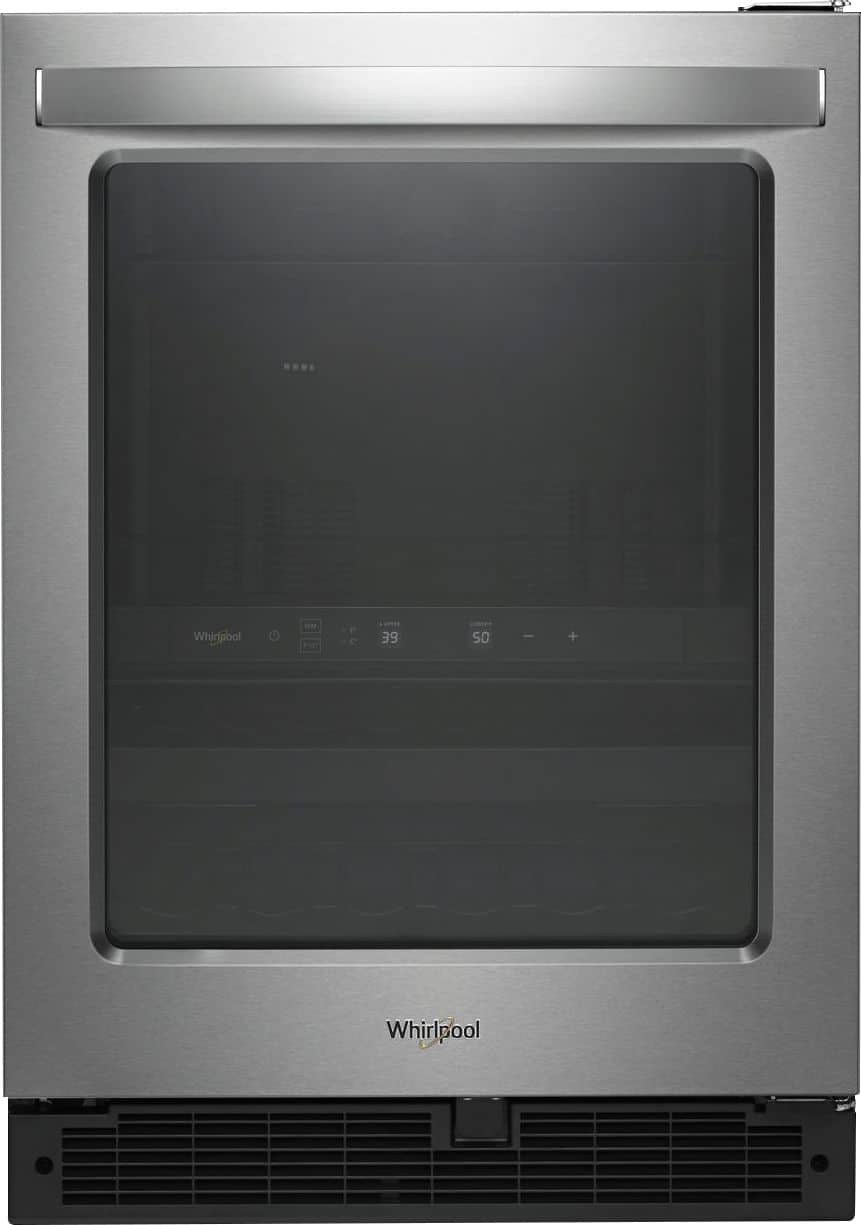 Whirlpool - 14-Bottle Beverage Cooler - Stainless Steel