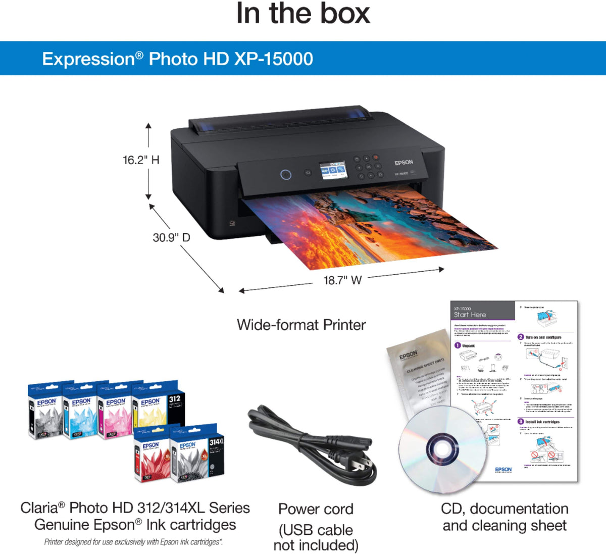 Epson - Expression Photo HD XP-15000 Wireless Inkjet Printer - Black