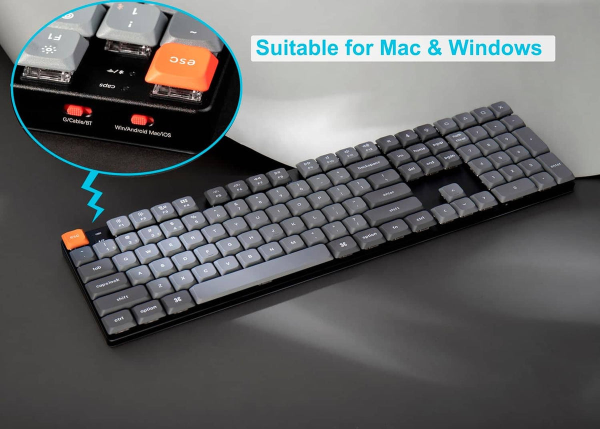 Keychron - K5 Max 100% Custom Wireless RGB Mechanical Keyboard with Programmable QMK/VIA Hot-Swappable Red Switch - Black