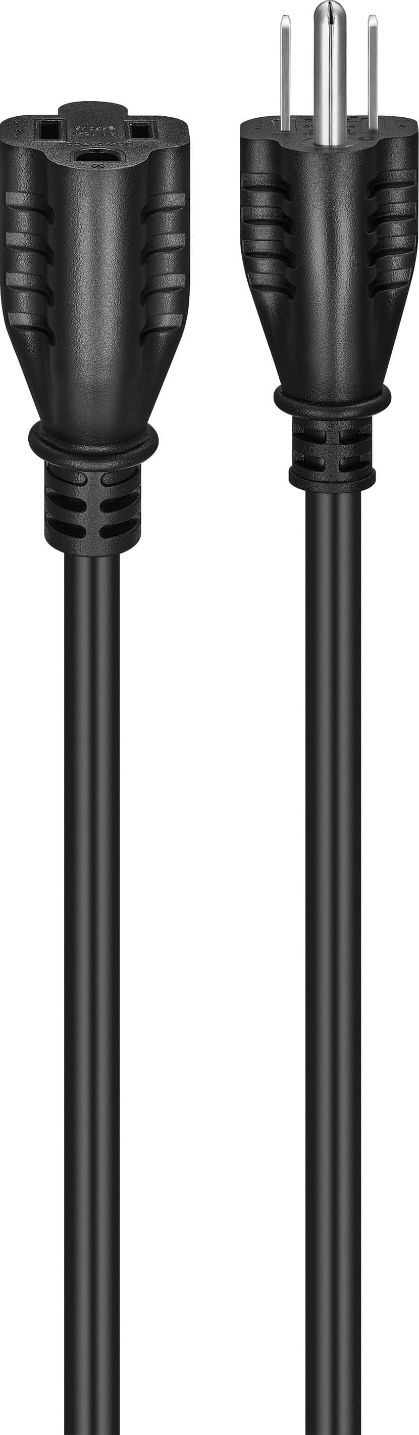 Best Buy essentials™ - 6’ 16ga Indoor/Outdoor Extension Power Cord - Black