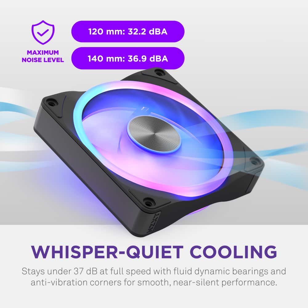 NZXT - F120U Ultra RGB Fan - 120mm PWM - Black