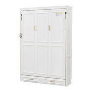 Full Size Murphy Bed With 2 Drawers - Beige