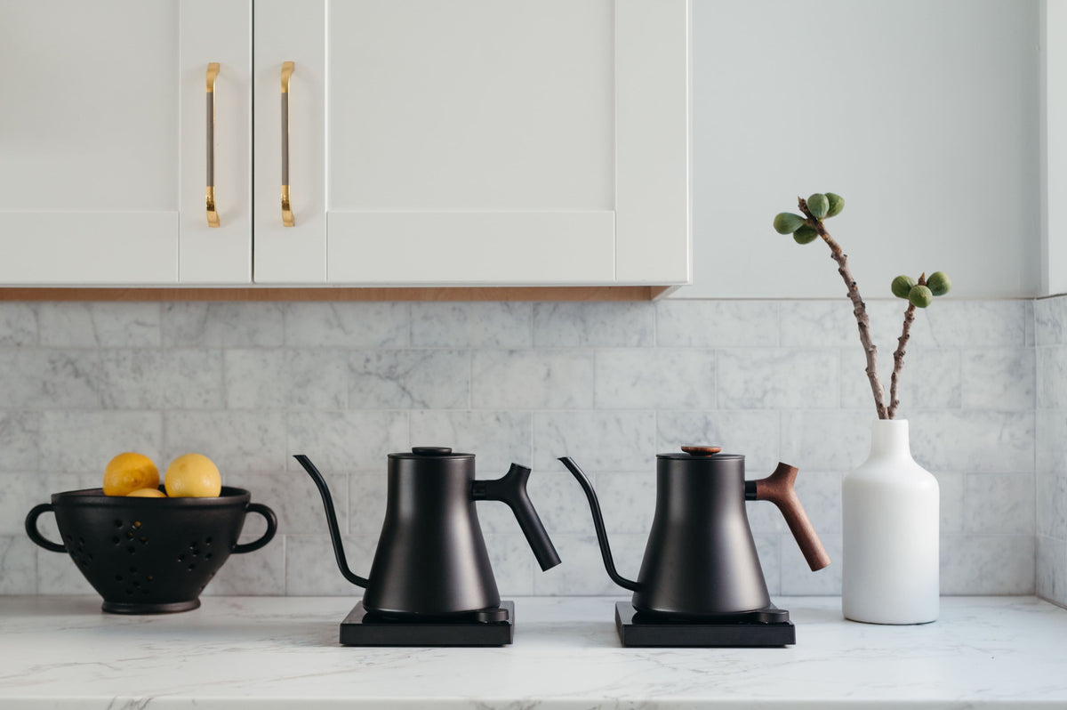 Fellow - Stagg EKG Pro Electric Kettle with Precicse Temperature Control, Quick Heating, Timer & Scheduling, for Coffee & Tea - Matte Black w/ Walnut
