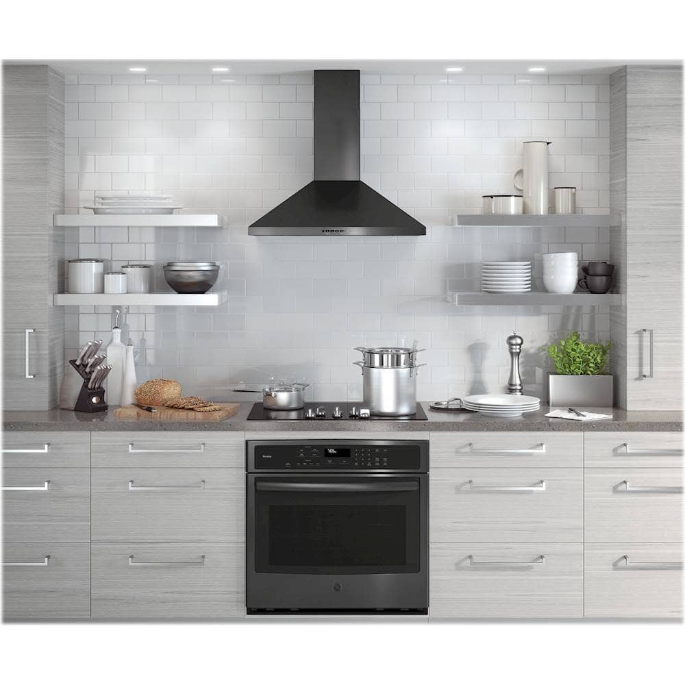 GE - 30 inches - Convertible - Wall Range Hood - Black Stainless Steel