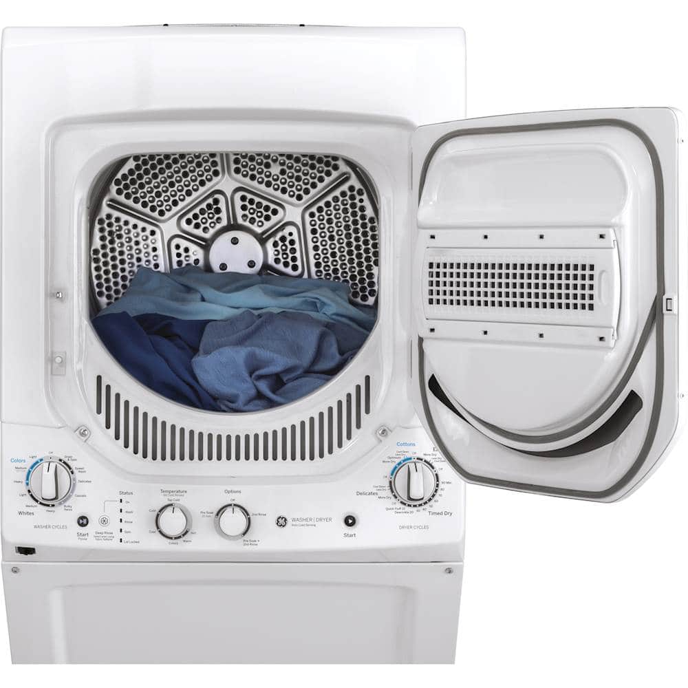 GE - 2.3 Cu. Ft. Top Load Washer and 4.4 Cu. Ft. Electric Dryer Laundry Center - White