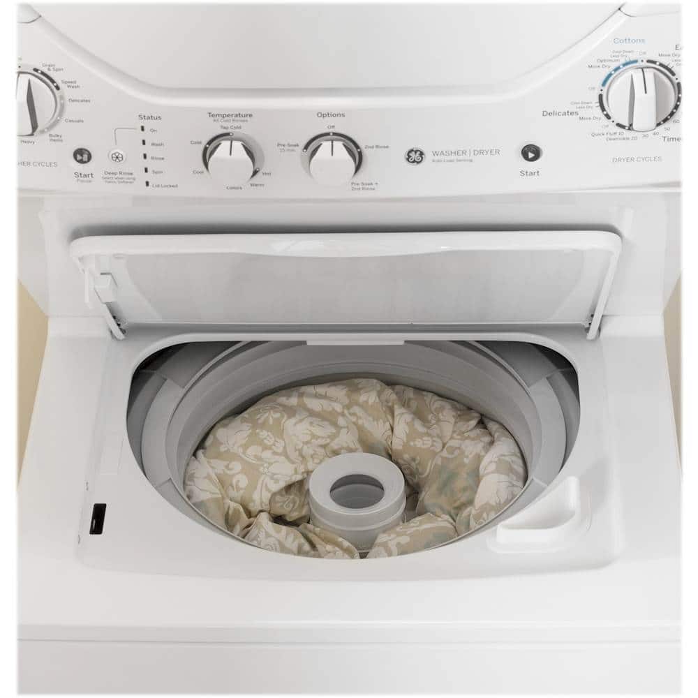 GE - 2.3 Cu. Ft. Top Load Washer and 4.4 Cu. Ft. Electric Dryer Laundry Center - White