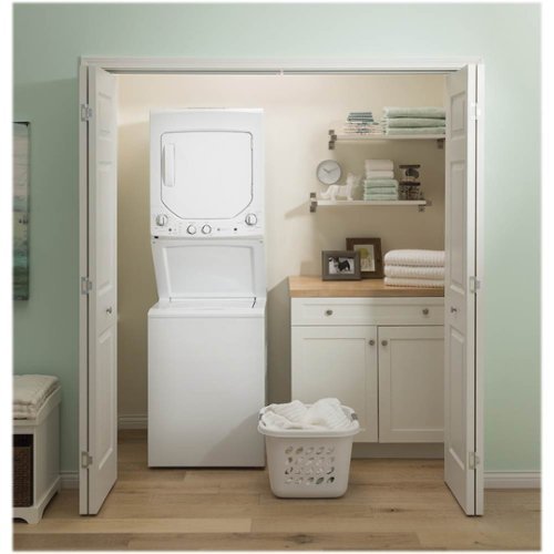 GE - 2.3 Cu. Ft. Top Load Washer and 4.4 Cu. Ft. Electric Dryer Laundry Center - White