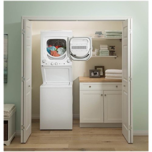 GE - 2.3 Cu. Ft. Top Load Washer and 4.4 Cu. Ft. Electric Dryer Laundry Center - White
