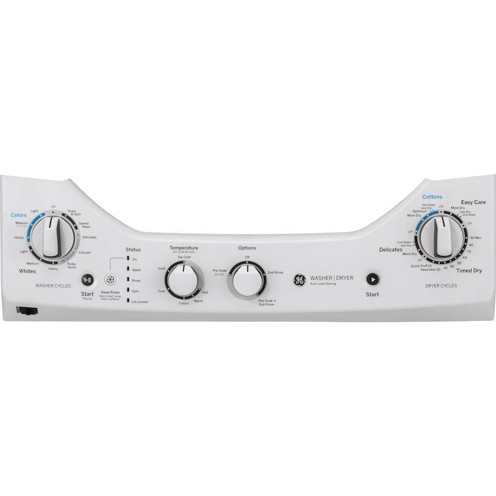 GE - 2.3 Cu. Ft. Top Load Washer and 4.4 Cu. Ft. Electric Dryer Laundry Center - White