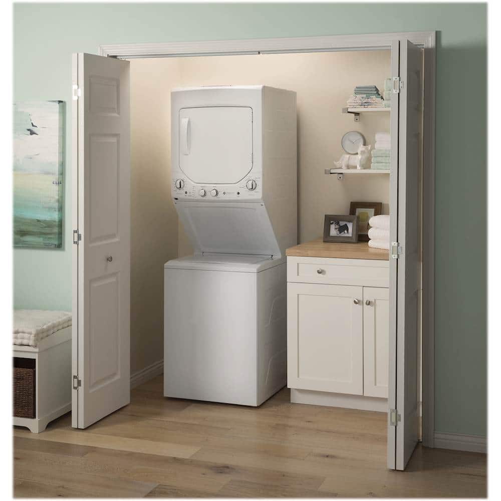 GE - 2.3 Cu. Ft. Top Load Washer and 4.4 Cu. Ft. Electric Dryer Laundry Center - White