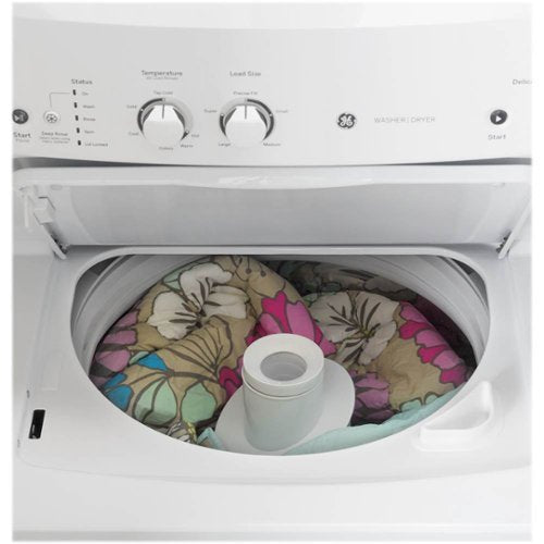 GE - 3.8 Cu. Ft. Top Load Washer and 5.9 Cu. Ft. Electric Dryer Laundry Center - White