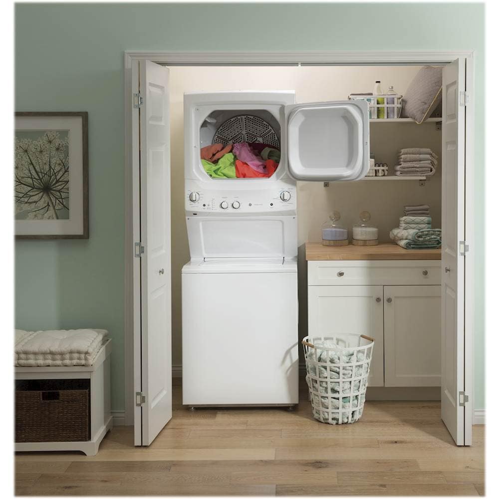 GE - 3.8 Cu. Ft. Top Load Washer and 5.9 Cu. Ft. Electric Dryer Laundry Center - White