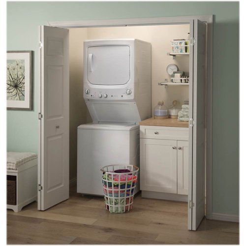 GE - 3.8 Cu. Ft. Top Load Washer and 5.9 Cu. Ft. Electric Dryer Laundry Center - White