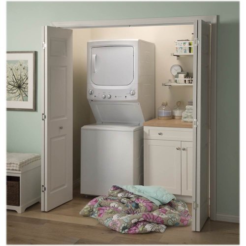 GE - 3.8 Cu. Ft. Top Load Washer and 5.9 Cu. Ft. Electric Dryer Laundry Center - White