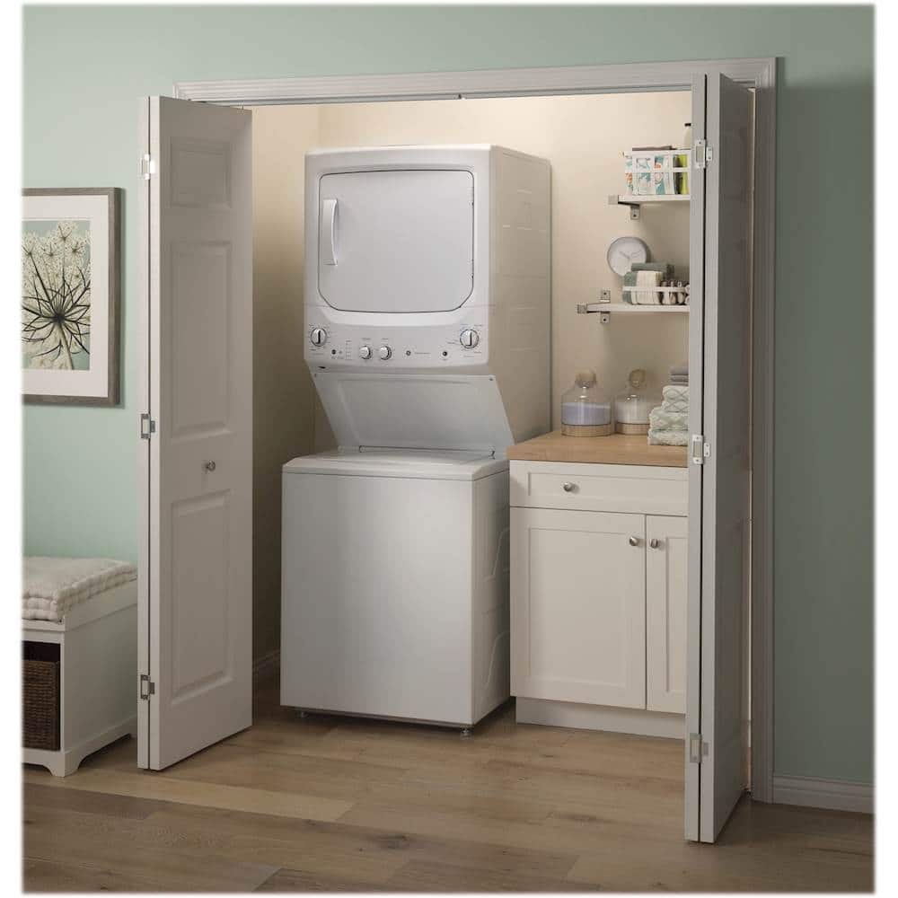 GE - 3.8 Cu. Ft. Top Load Washer and 5.9 Cu. Ft. Electric Dryer Laundry Center - White