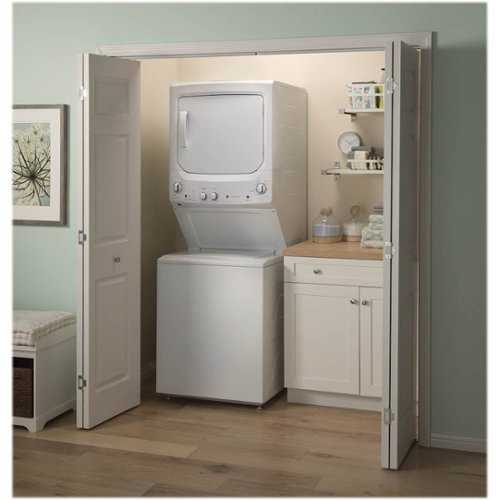 GE - 3.8 Cu. Ft. Top Load Washer and 5.9 Cu. Ft. Electric Dryer Laundry Center - White