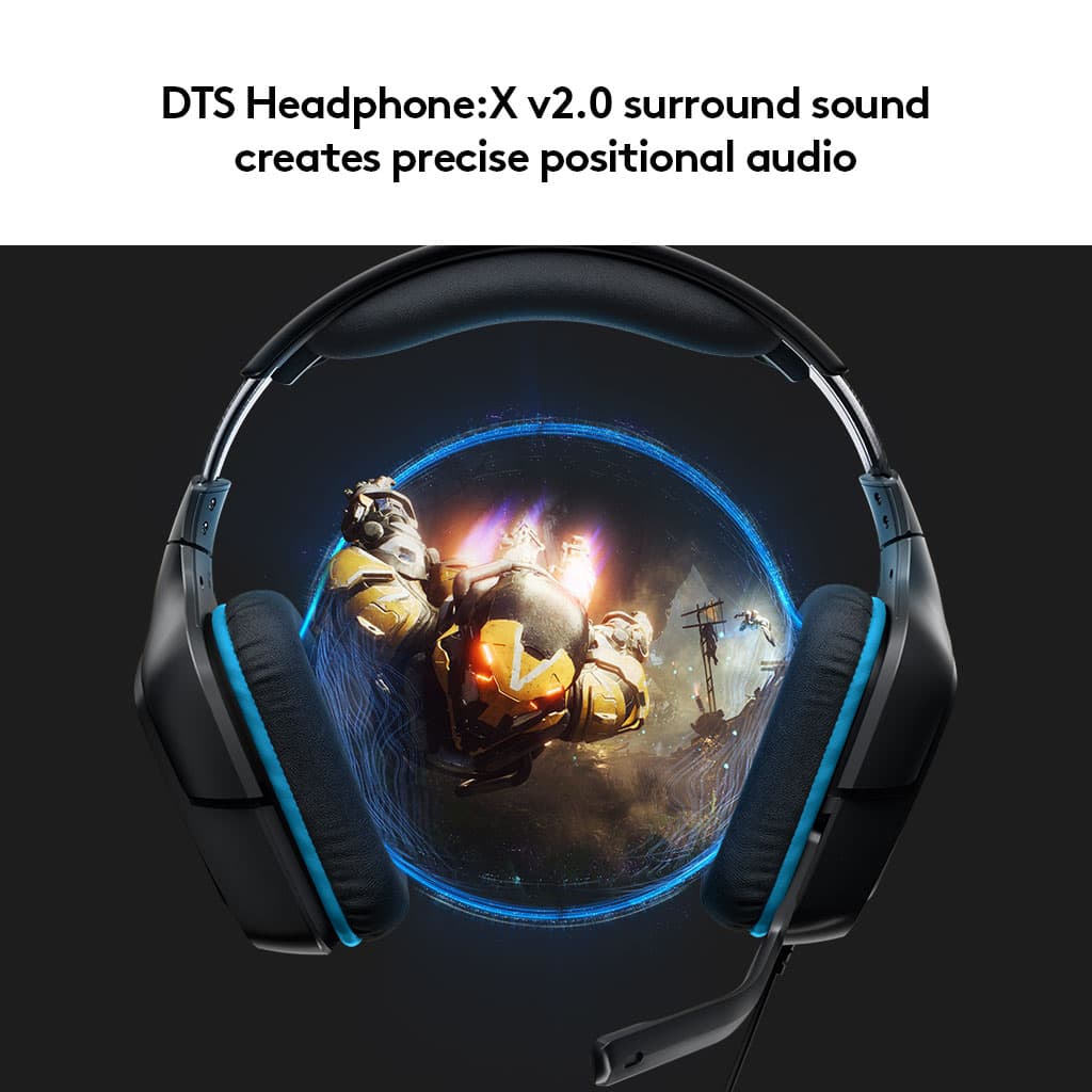 Logitech - G432 Wired Over-the-Ear Gaming Headset for Windows - Black/Blue
