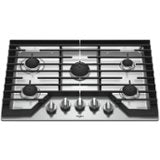 Whirlpool - 30 in. Wide 5 burners Gas Cooktop - Stainless Steel