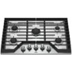 Whirlpool - 30 in. Wide 5 burners Gas Cooktop - Stainless Steel