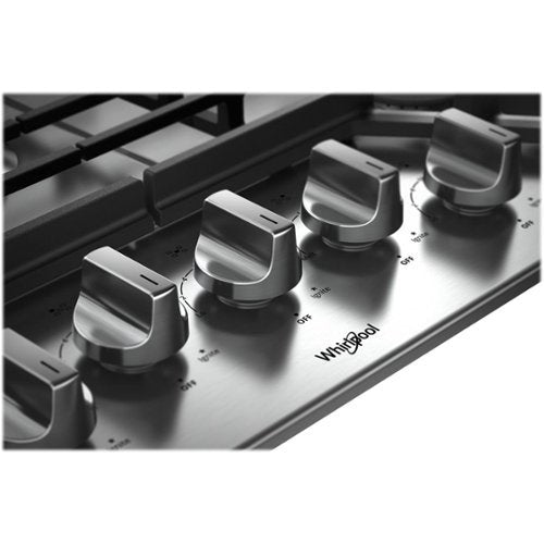 Whirlpool - 30 in. Wide 5 burners Gas Cooktop - Stainless Steel