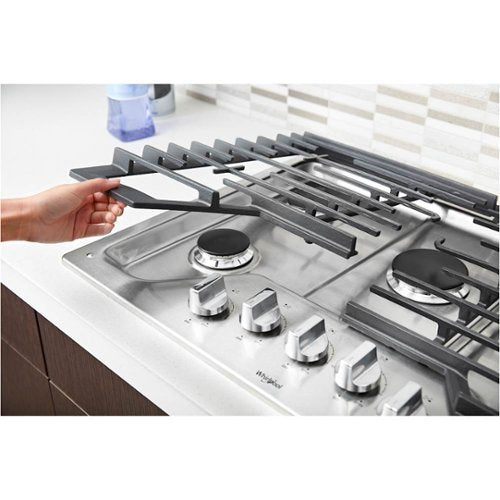 Whirlpool - 30 in. Wide 5 burners Gas Cooktop - Stainless Steel