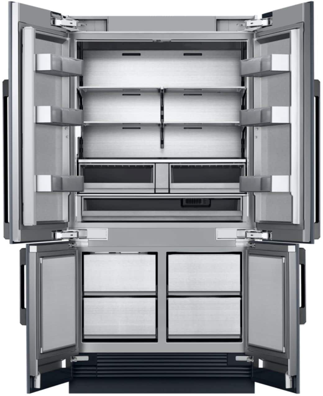 Dacor - 42 in. Wide 23.5 Cu Ft 4-Door Flex French Door Built In Refrigerator with SteelCool Interior and Cocktail Ice - Custom Panel Ready
