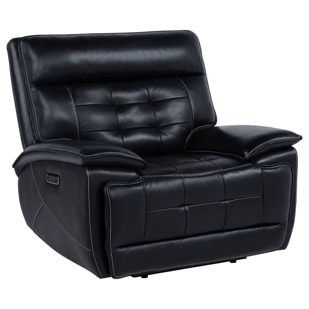 Hayden - Sillón reclinable eléctrico con control doble, puertos de carga USB - Negro