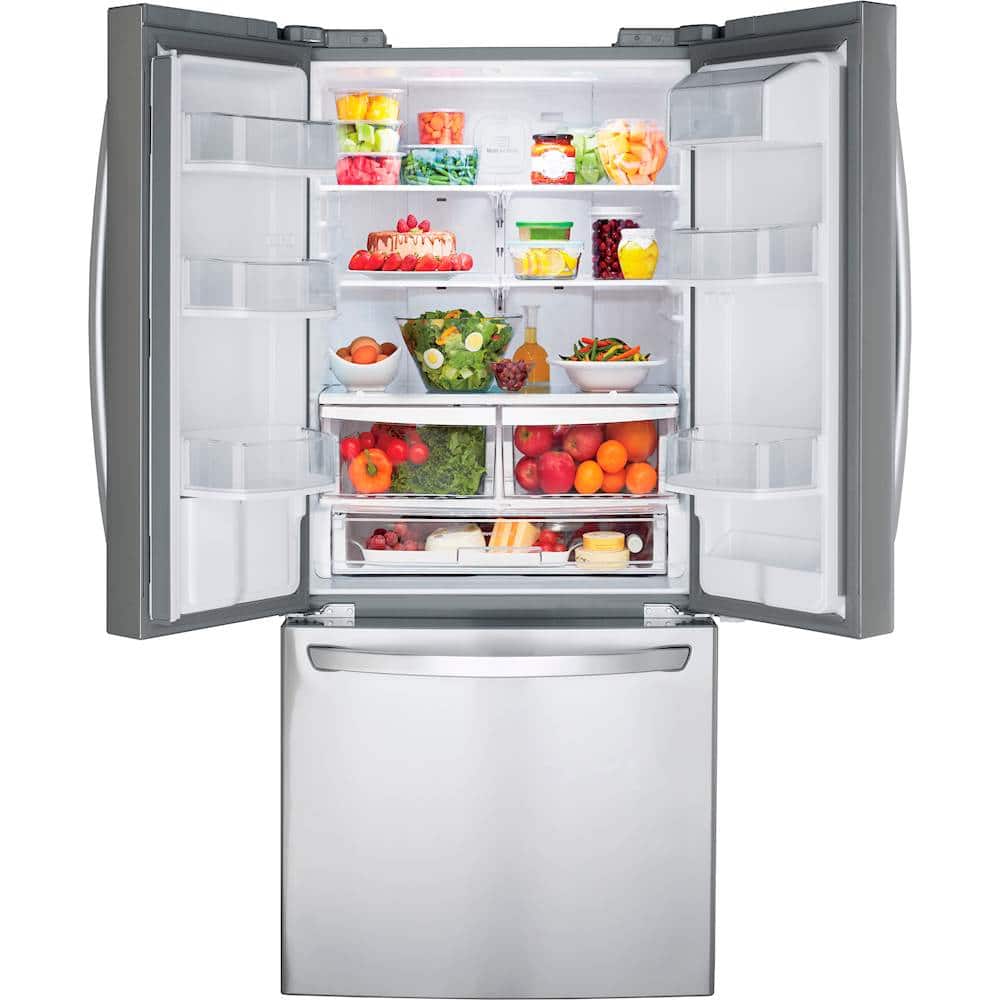 LG - 30-in Wide 21.8 Cu. Ft. French Door Refrigerator with External Water Dispenser - Stainless Steel