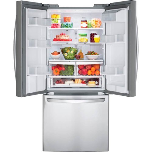 LG - 30-in Wide 21.8 Cu. Ft. French Door Refrigerator with External Water Dispenser - Stainless Steel