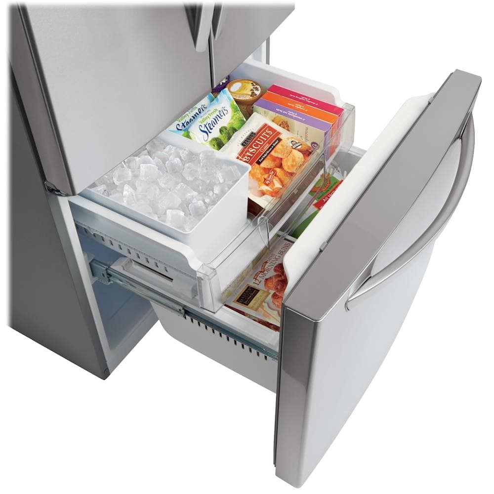 LG - 30-in Wide 21.8 Cu. Ft. French Door Refrigerator with External Water Dispenser - Stainless Steel