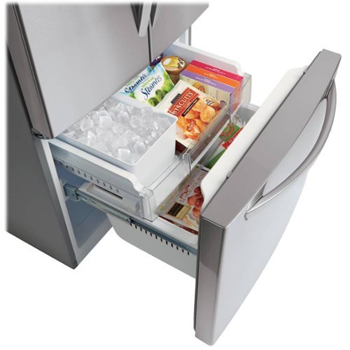 LG - 30-in Wide 21.8 Cu. Ft. French Door Refrigerator with External Water Dispenser - Stainless Steel