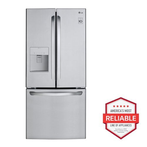 LG - 30-in Wide 21.8 Cu. Ft. French Door Refrigerator with External Water Dispenser - Stainless Steel