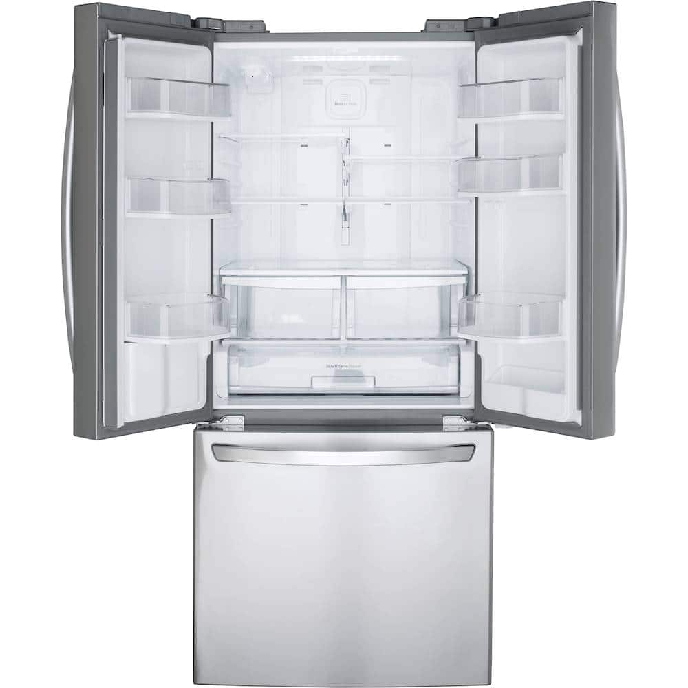 LG - 30-in Wide 21.8 Cu. Ft. French Door Refrigerator with External Water Dispenser - Stainless Steel