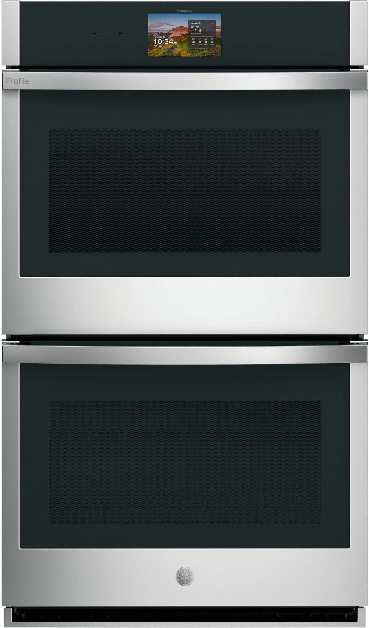 GE Profile - 30" Smart Built-In Double Electric Convection Wall Oven with No Preheat Air Fry and Precision Cooking - Stainless Steel