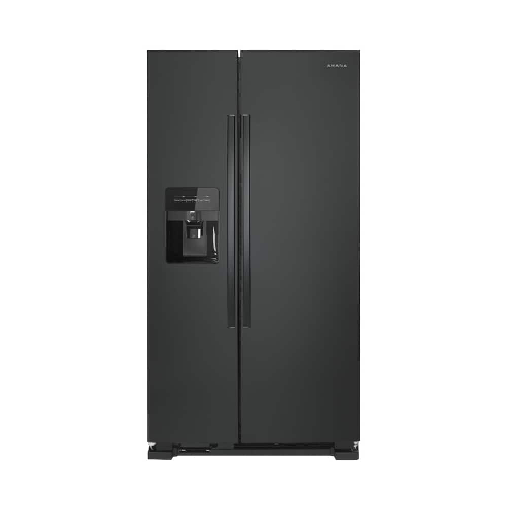 Amana - 34 in. Wide 21.4 cu. ft. Side-by-Side Refrigerator - Black