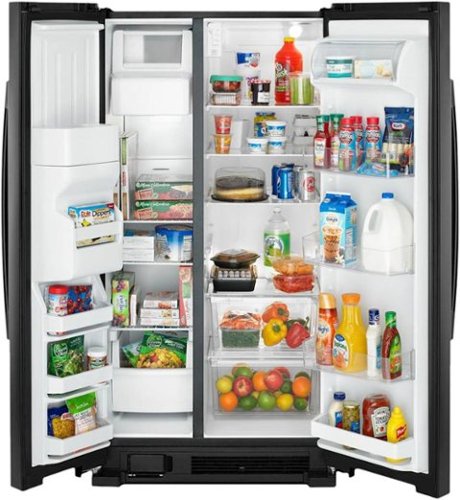 Amana - 34 in. Wide 21.4 cu. ft. Side-by-Side Refrigerator - Black