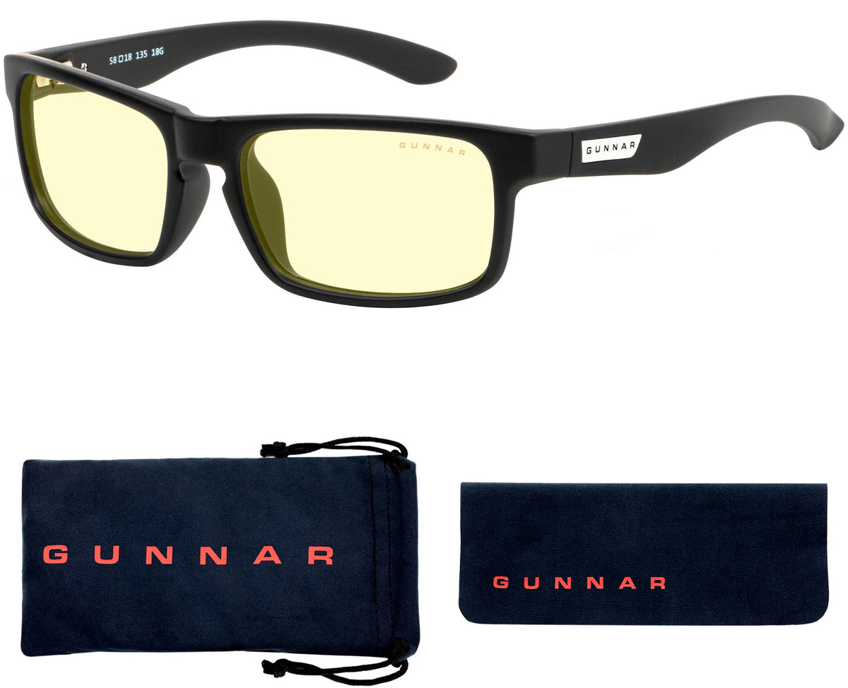 GUNNAR - Enigma Computer Glasses with Blue Light Reduction , Amber Lenses - Onyx
