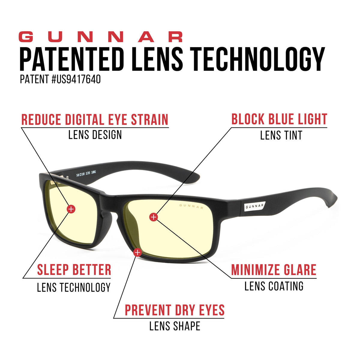 GUNNAR - Enigma Computer Glasses with Blue Light Reduction , Amber Lenses - Onyx