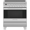 Fisher & Paykel - 30 in. Wide 4 Elements 3.5 Cu. Ft. Self-Cleaning Freestanding Electric Induction Convection Range - Stainless Steel/Black Glass