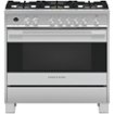 Fisher & Paykel - 36 in. Wide 5 Burner 4.9 Cu. Ft. Self-Cleaning Freestanding Dual Fuel Convection Range - Stainless Steel